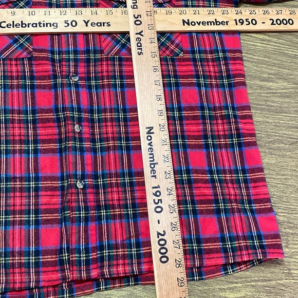 Claybrooke Outdoors Vintage Size L Red Plaid Flannel Shirt - Picture 7 of 7